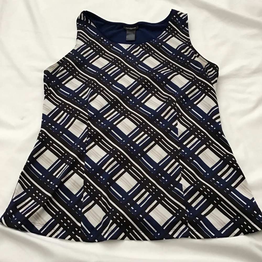 Ann Taylor Blue Sleeveless Shell Top